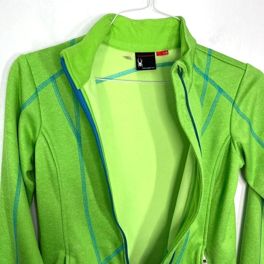 Spyder Full Zip Green Jacket Kids Size L. Girl / Boy